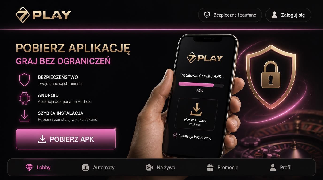 instalacja aplikacji na Androidzie z symbolem bezpieczeństwa i przyciskiem „Pobierz APK”